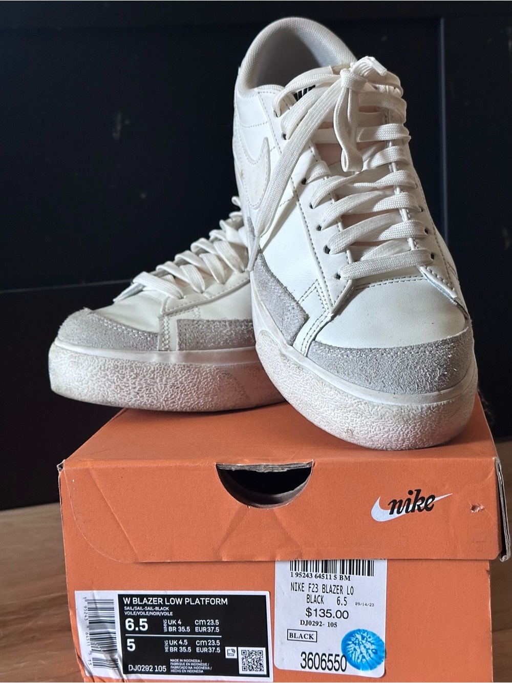 Nike Women’s Blazer Low Platform Sneakers - White/Off White/Gray